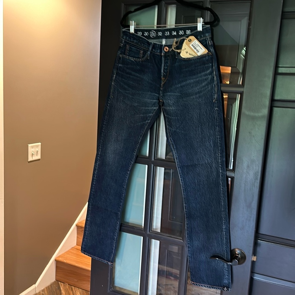 Earnest Sewn Men's Slim Straight Jeans - Dark Blue